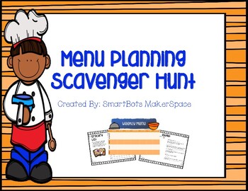 Preview of Distance Learning At-Home Menu Planning Scavenger Hunt