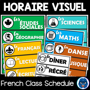 Preview of Menu du jour/ Horaire visuel/ Schedule cards (FRENCH)