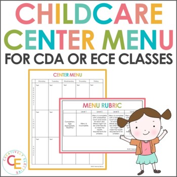 Preview of Menu for Childcare | Early Childhood Education 2 | CDA