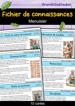 Preview of Menuisier - Fiches de connaissances - Métiers (français)