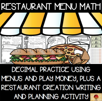 Preview of Decimals Practice with Restaurant Menus