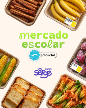 Preview of Mercado Escolar (+175 alimentos) Vocabulario español/inglés