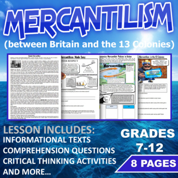 Preview of Mercantilism (between Britain and the 13 Colonies) Lesson