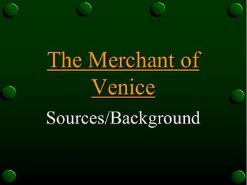Merchant of Venice Background PowerPoint | TPT