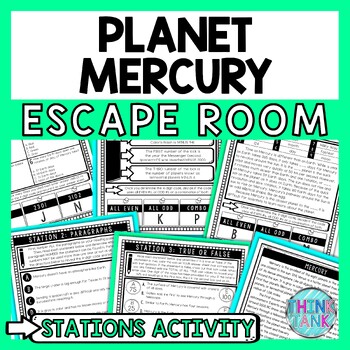 Preview of Mercury Escape Room Stations - Reading Comprehension Activity - Solar System