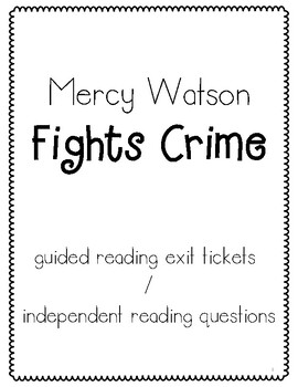 Preview of Mercy Watson Fights Crime Independent Reading Questions / Exit Tickets