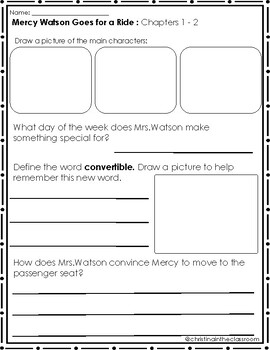 Mercy Watson Goes for a Ride Comprehension Questions by ...