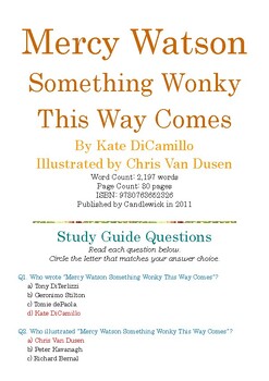 Preview of Mercy Watson Something Wonky This Way Comes by Kate DiCamillo; Quiz w/Answer Key