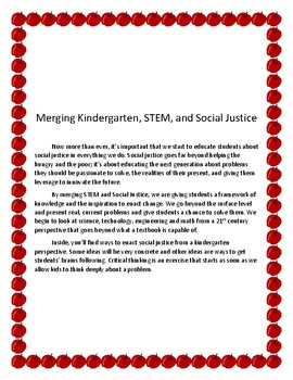 Preview of Merging Kindergarten, STEM, and Social Justice