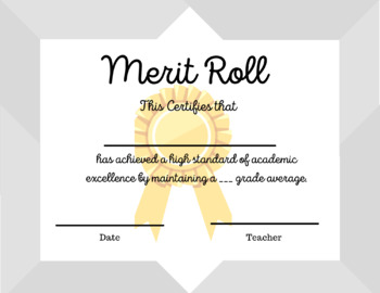 Preview of Merit roll award