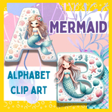 Mermaid Alphabet Clip Art | Cute Letters A-Z