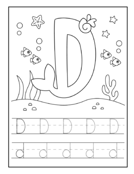 Mermaid Letter Tracing Book: 52 Printable Pages of Alphabet