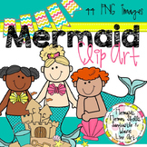 Mermaid Clip Art Bundle! ~ Color and Black & White