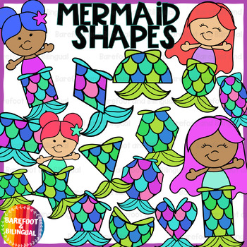 Preview of Mermaid Clipart 2D Shapes