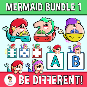 Preview of Mermaid Clipart (Bundle 1)