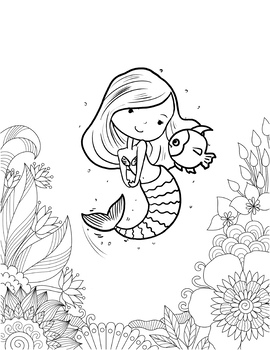 Pretty Mermaid Coloring Book for Kids: Adorable Mermaid Coloring Book For  Girls, 40 Cute, Easy Coloring Pages for Girls Ages 4-8 with Adorable  Mermaid (Kids Activity Books #2) (Paperback)