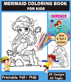 Mermaid Coloring Book For Kids - Unique 29 Mermaid Illustr