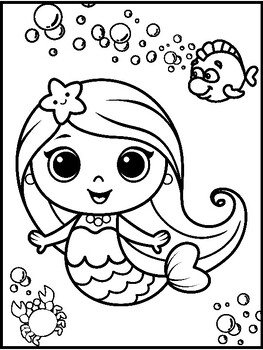 Preview of Mermaid Coloring Page {Texas Twist Scribbles}