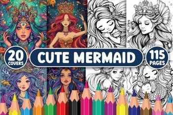 Preview of Mermaid Coloring Pages summer coloring sheets 2024 for kids