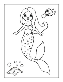 toon mermaid coloring sheet