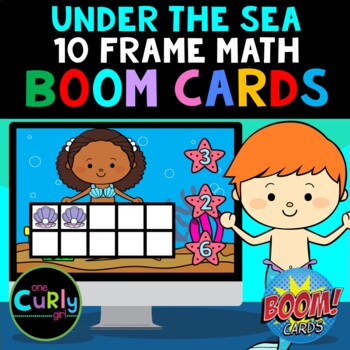 Preview of Mermaid Counting Ten Frame BOOM CARD
