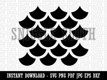 Mermaid Dragon Fish Scales for Seamless Pattern Clipart Instant Digital ...