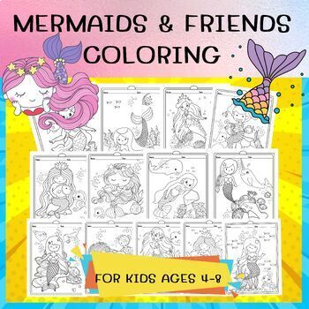Preview of Mermaid & Friends Coloring
