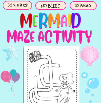Preview of Mermaid Maze Activity for Kids