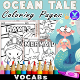Mermaid Ocean Tale Coloring Pages & Writing Paper Art Acti