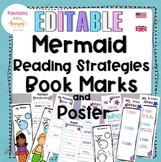 Mermaid Reading Strategies Bookmarks -Editable