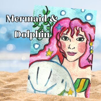 Preview of Mermaid and Dolphin Fantasy Sea Ocean Clip Art, Classroom Decor
