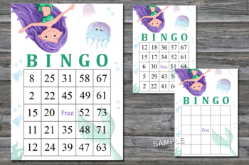 Mermaid bingo printable free picture