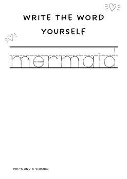 Mermaid-theme activity and coloring book incl. pre-writing