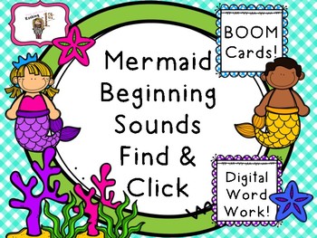 Preview of Mermaids Beginning Sounds Boom Cards