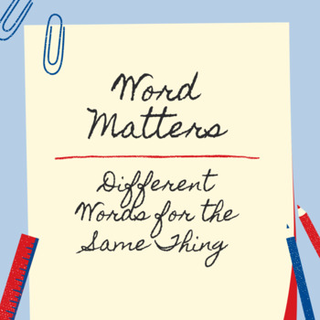Preview of Merriam-Webster Word Matters Podcast Guide: Different Words for the Same Thing