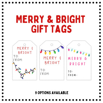 Merry and Bright Printable Gift Tags