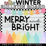 Merry & Bright Winter Holiday Trees Bulletin Board - Trend