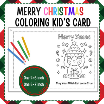 Preview of Merry CHRISTMAS Coloring Kid's Card for kids