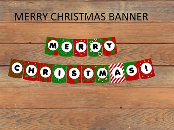 Merry Christmas Banner by Lynda Delo | TPT