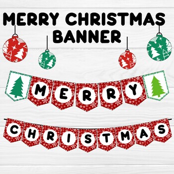 Merry Christmas Banner | Merry Christmas Bulletin Board Banner | TPT
