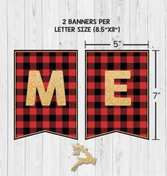 Merry Christmas Buffalo Banner - Holiday Banner, Printable Christmas Decor