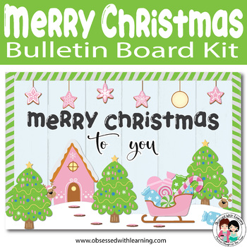 Preview of Merry Christmas Bulletin Board, EDITABLE Reindeer Name Tags, Candy Christmas
