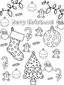 Merry Christmas Color Sheet by Kerri Brown | TPT