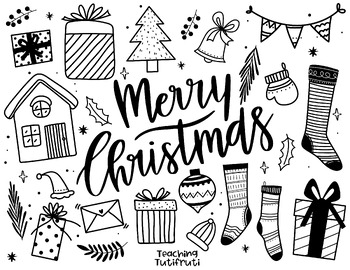 Preview of Merry Christmas Coloring Page {By Teaching Tutifruti}