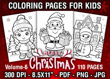 Preview of Merry Christmas Coloring Pages for Kids