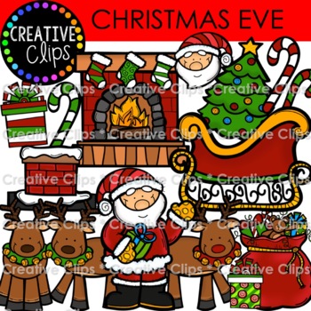 Preview of Santa and Reindeer Christmas Clipart {Creative Clips Clipart}