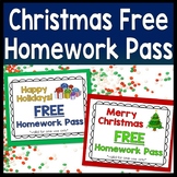 Merry Christmas Free Homework Pass | Christmas Gift for St