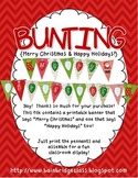 Merry Christmas & Happy Holidays Bunting Banner