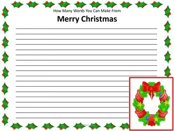 Merry Christmas How Many Words Can You Make? by Christine Maxwell Hand