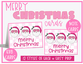 Preview of Merry Christmas Cards, Pink Christmas, Christmas Card, Pinkmas